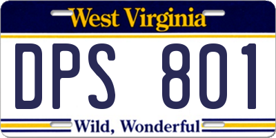 WV license plate DPS801