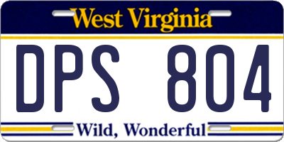 WV license plate DPS804