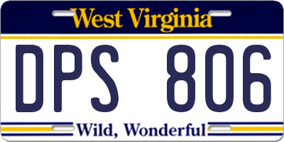 WV license plate DPS806