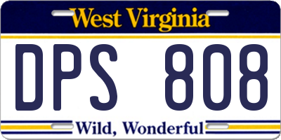 WV license plate DPS808