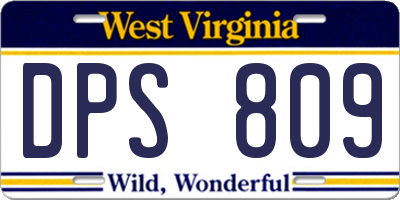 WV license plate DPS809