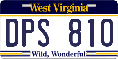 WV license plate DPS810