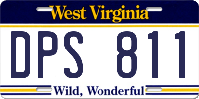 WV license plate DPS811