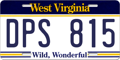 WV license plate DPS815