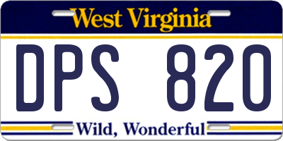 WV license plate DPS820