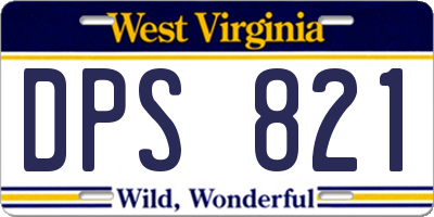 WV license plate DPS821