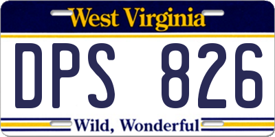 WV license plate DPS826