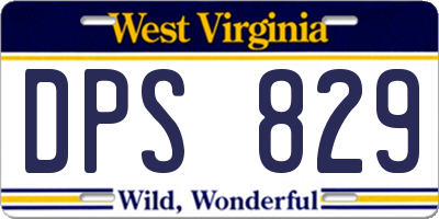 WV license plate DPS829