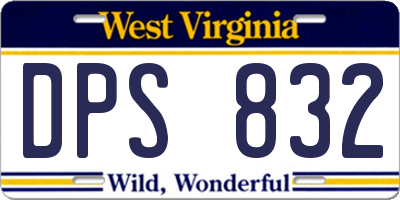 WV license plate DPS832
