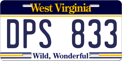WV license plate DPS833