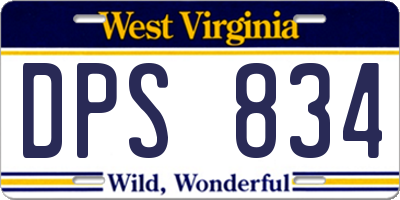 WV license plate DPS834