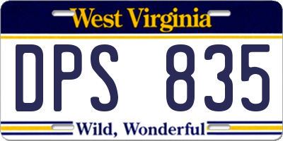 WV license plate DPS835