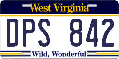 WV license plate DPS842