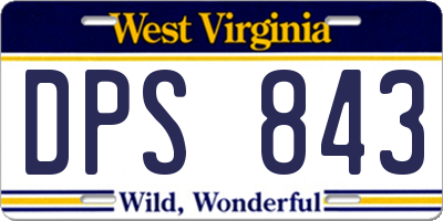 WV license plate DPS843