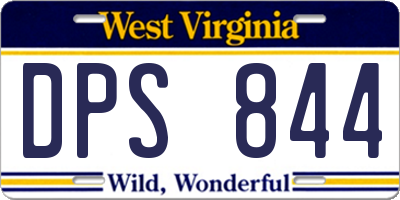 WV license plate DPS844