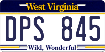WV license plate DPS845