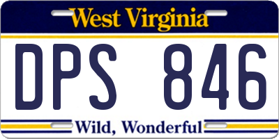 WV license plate DPS846