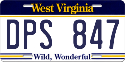 WV license plate DPS847