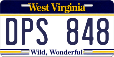 WV license plate DPS848