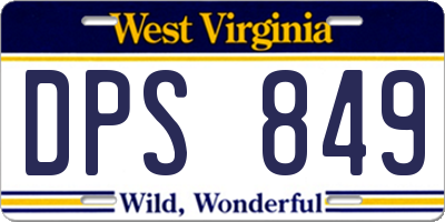 WV license plate DPS849