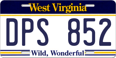 WV license plate DPS852