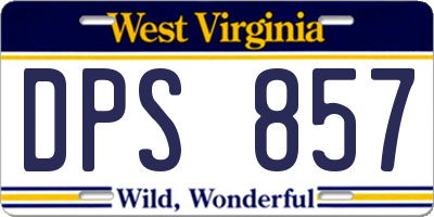 WV license plate DPS857