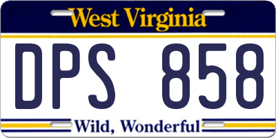 WV license plate DPS858