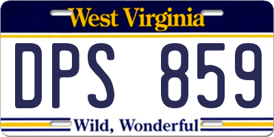 WV license plate DPS859