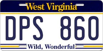 WV license plate DPS860