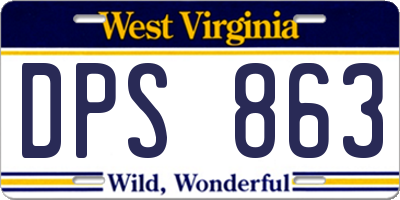 WV license plate DPS863