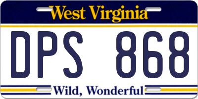 WV license plate DPS868