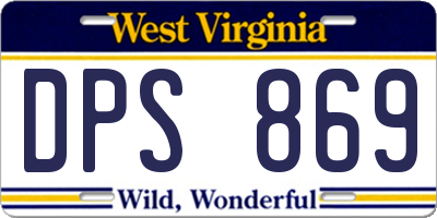 WV license plate DPS869