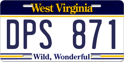 WV license plate DPS871