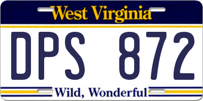 WV license plate DPS872