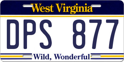WV license plate DPS877
