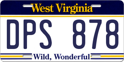 WV license plate DPS878