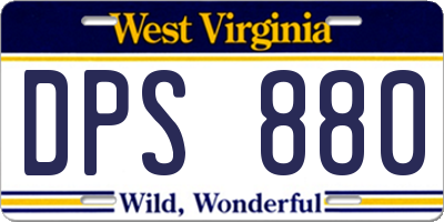 WV license plate DPS880