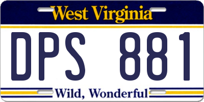 WV license plate DPS881