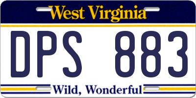 WV license plate DPS883