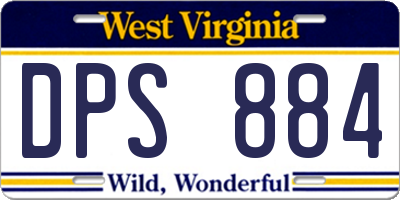 WV license plate DPS884