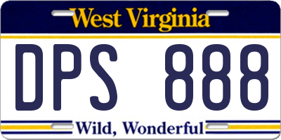 WV license plate DPS888