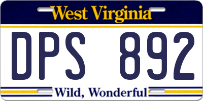 WV license plate DPS892
