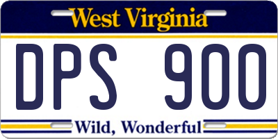 WV license plate DPS900