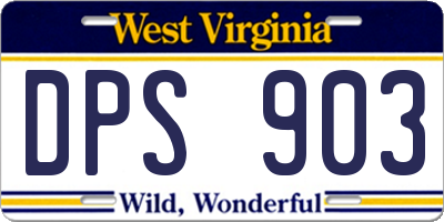 WV license plate DPS903