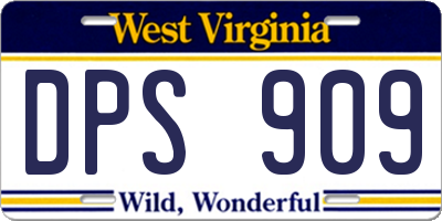 WV license plate DPS909