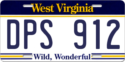 WV license plate DPS912