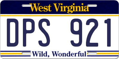 WV license plate DPS921