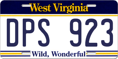 WV license plate DPS923