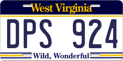 WV license plate DPS924
