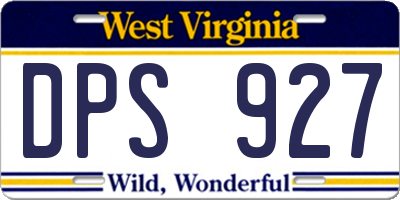 WV license plate DPS927
